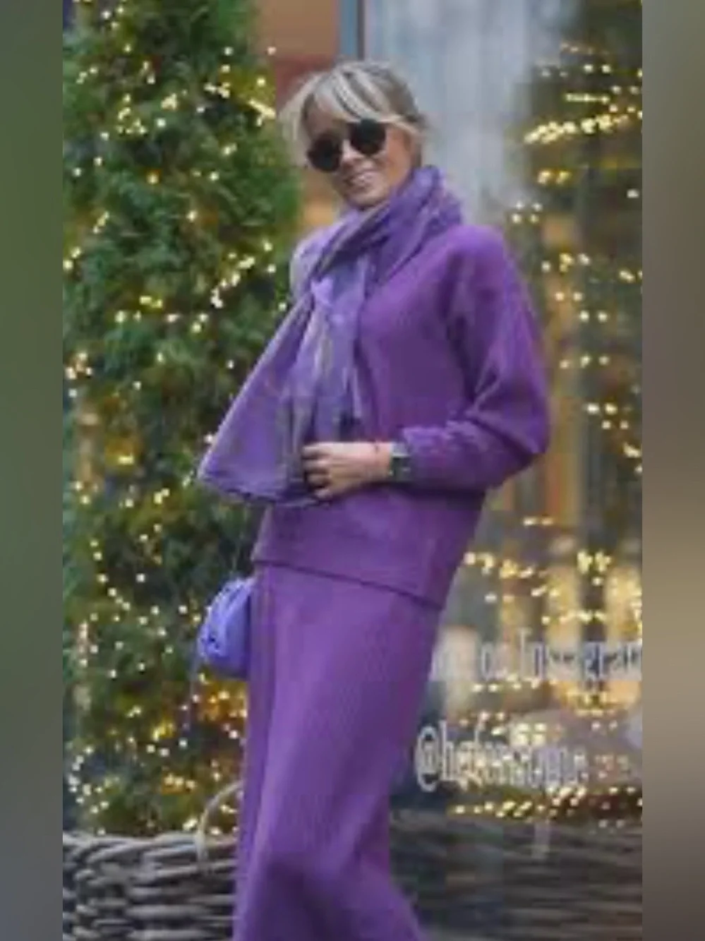 MAX MARA Purple Ribbed Two Piece Skirt Set-LIKE NEW